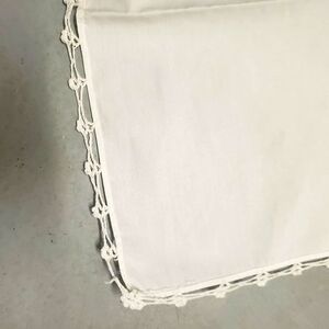 Cloth Napkins Loop Edge set of 8 cream cloth Napkin 14"× 14" vintage